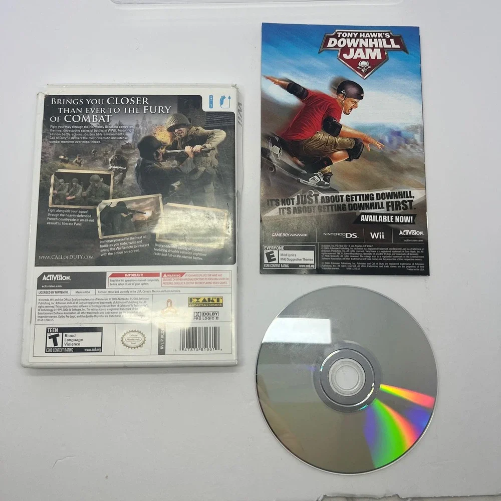 Call of Duty 3 Nintendo Wii Complete CIB Game Disc Manual‎ Instructions